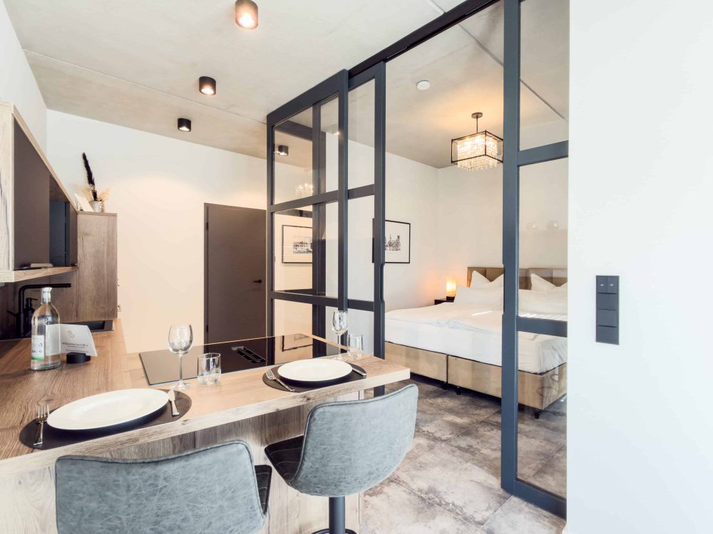 Essbereich im ELBE.6 Apartment I in Wittenberge