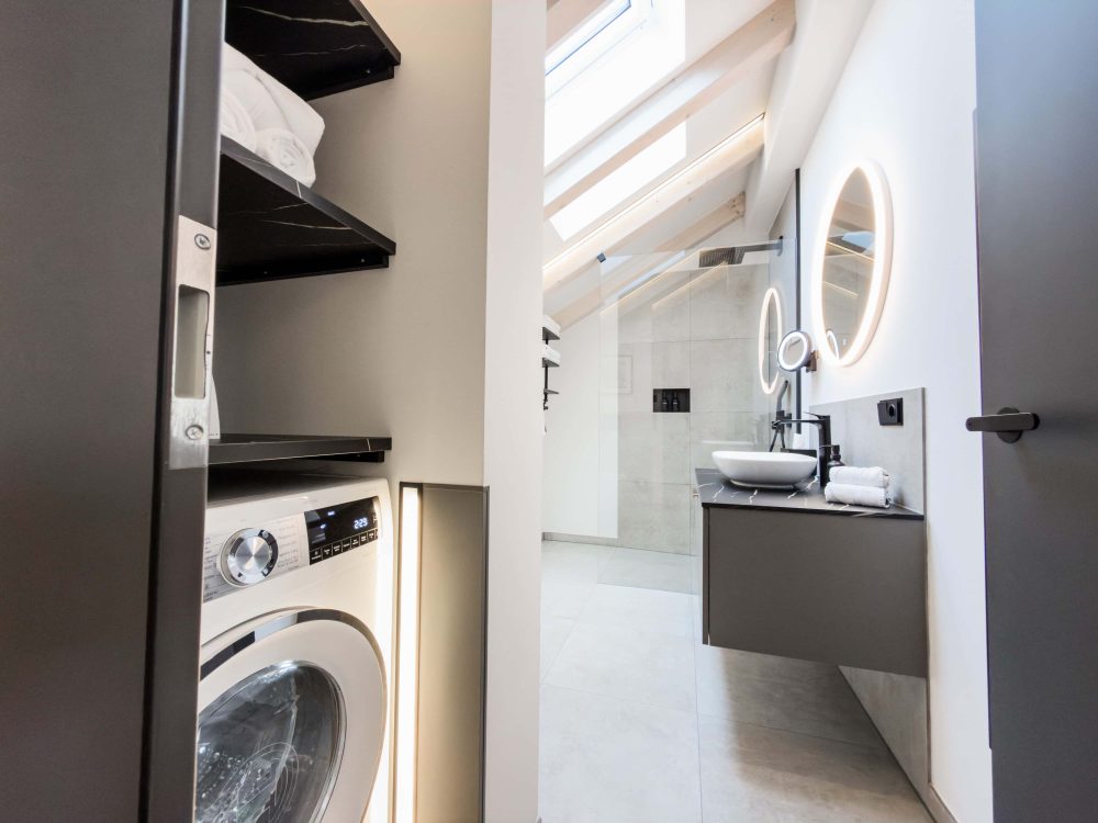 Waschmaschine im ELBE.6 Apartment III in Wittenberge